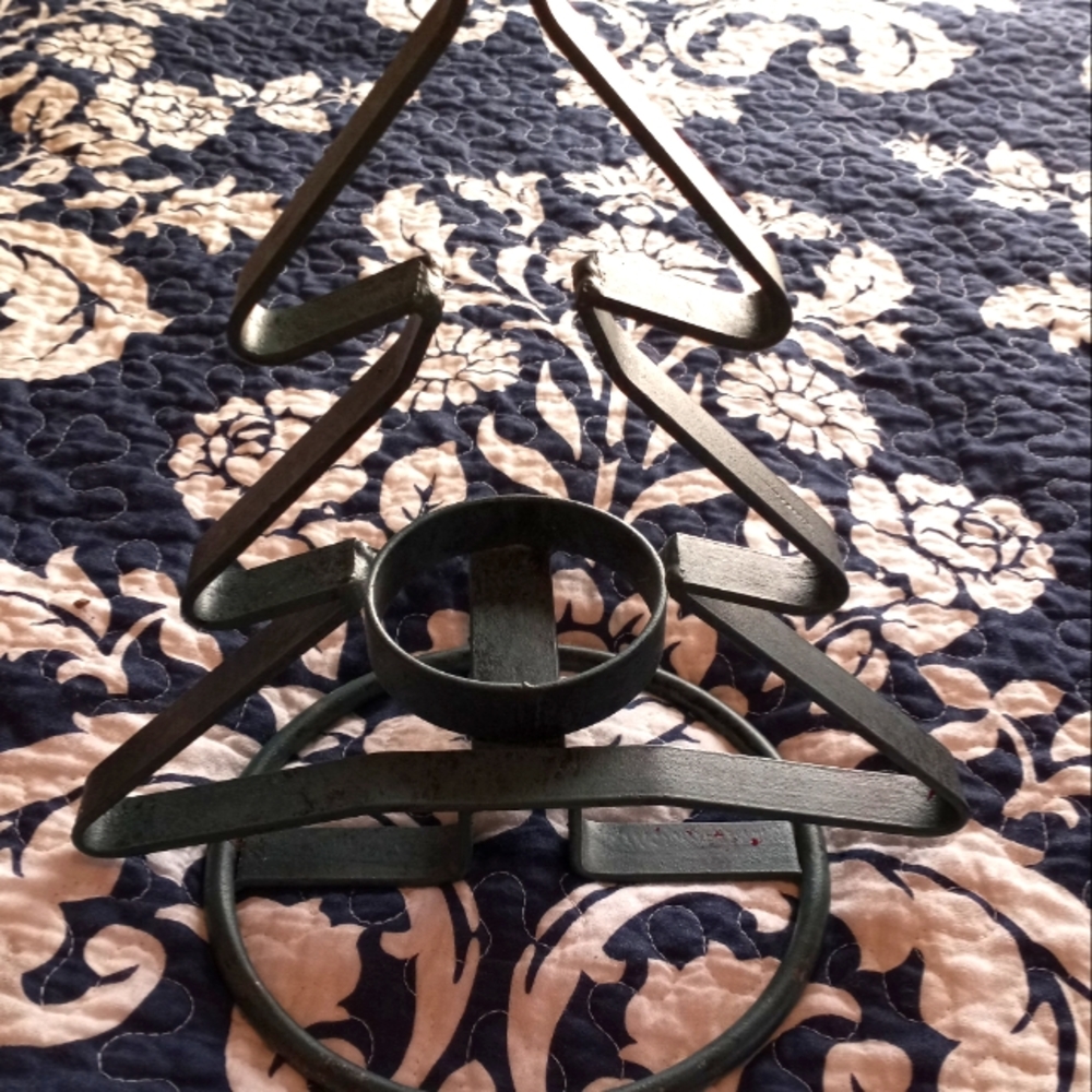 Iron Christmas tree candle holder!